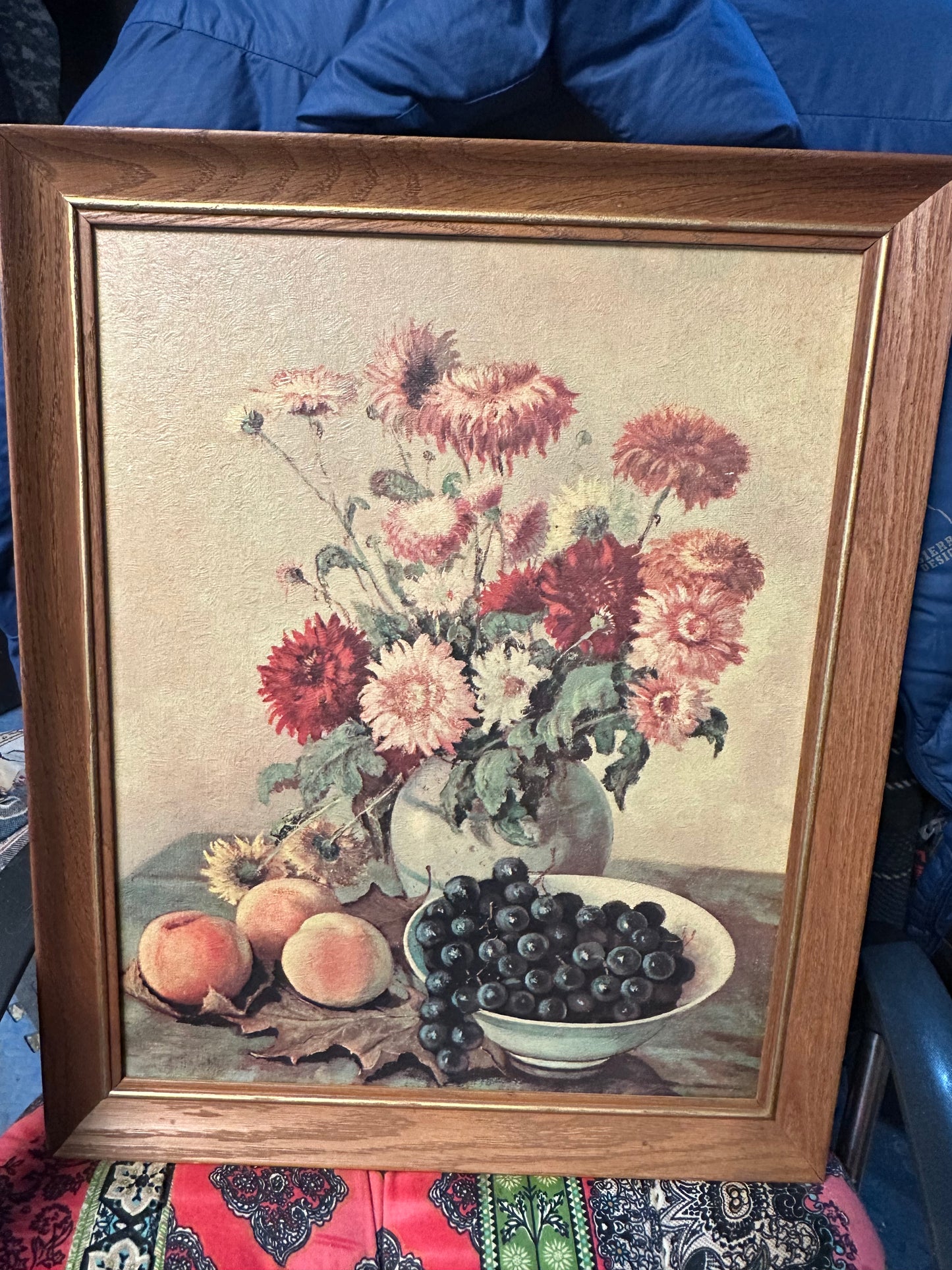 Framed Lithograph Print Fruits Still Life