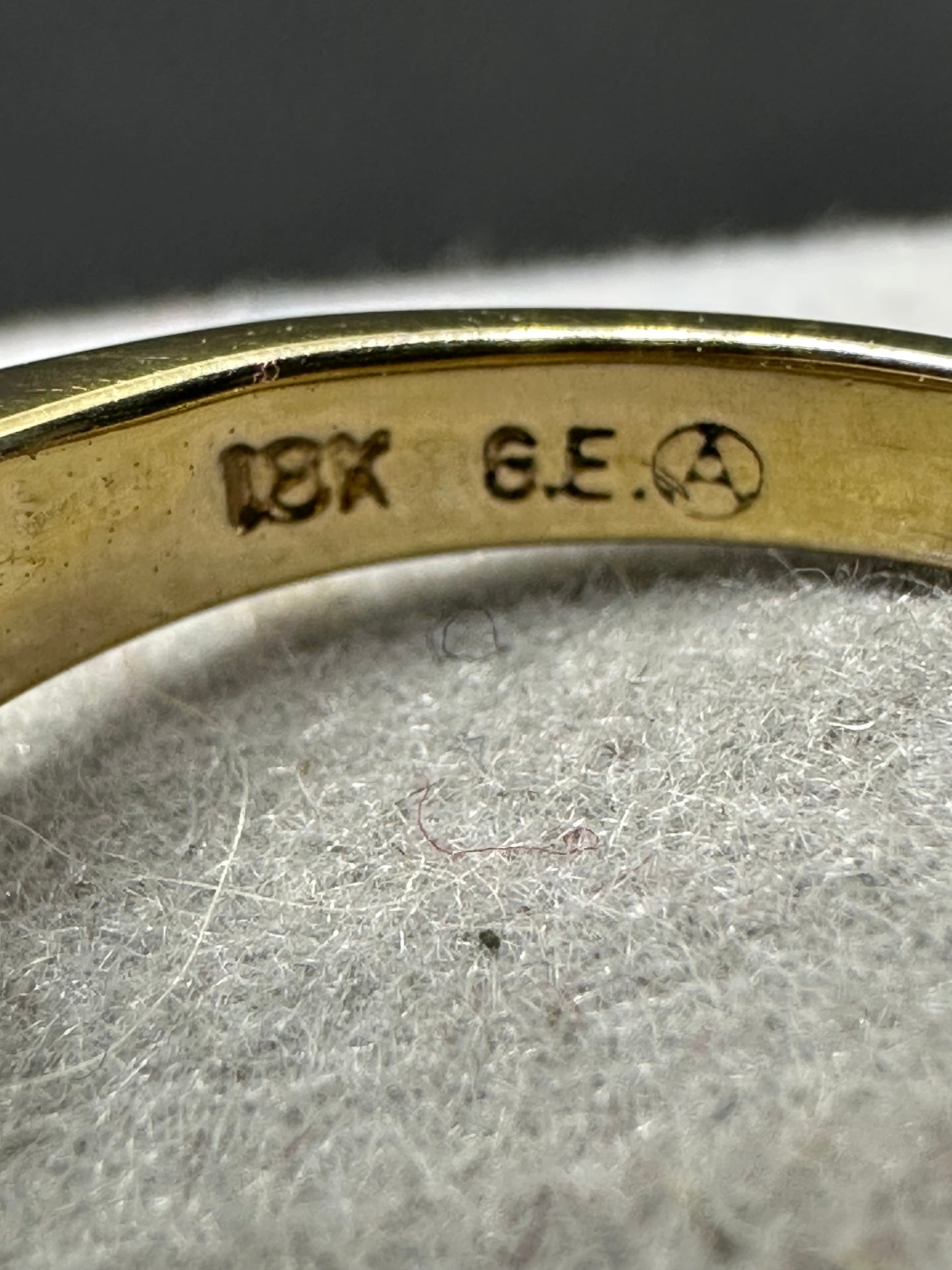 Vintage 18K GE A Yellow Gold Electroplate Ana Bekoach Pave Ring Size 6