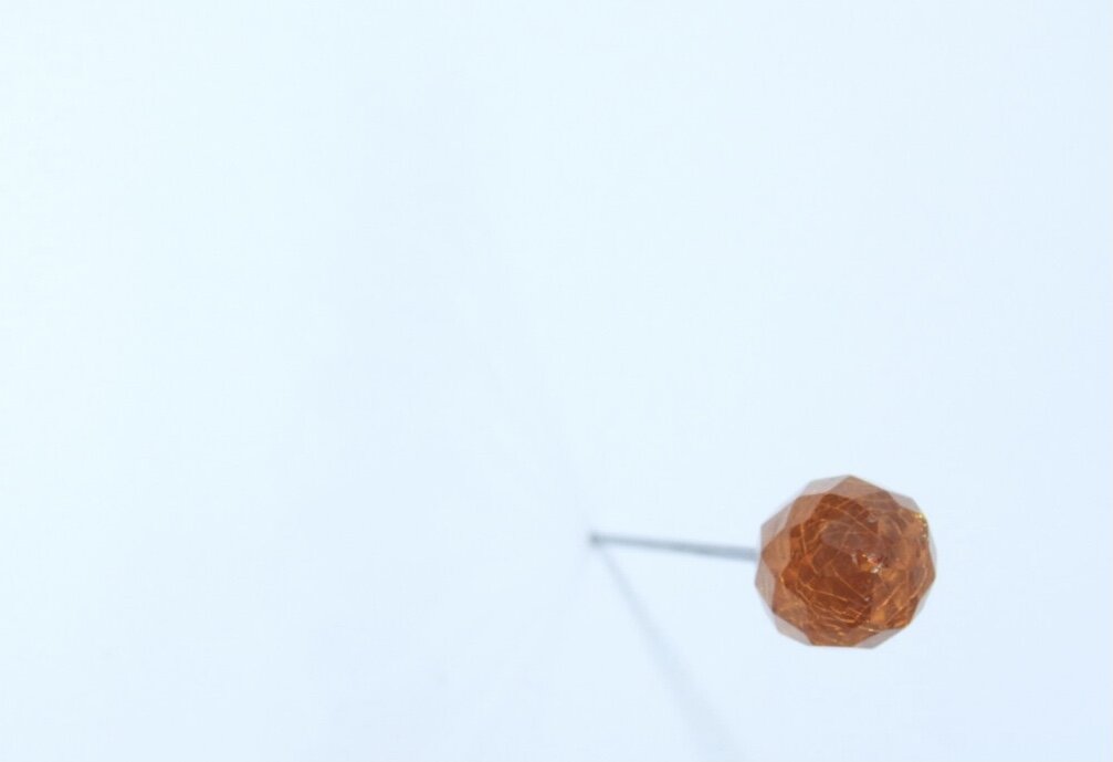 Vintage Cut Amber Glass Hat Pin- Broken