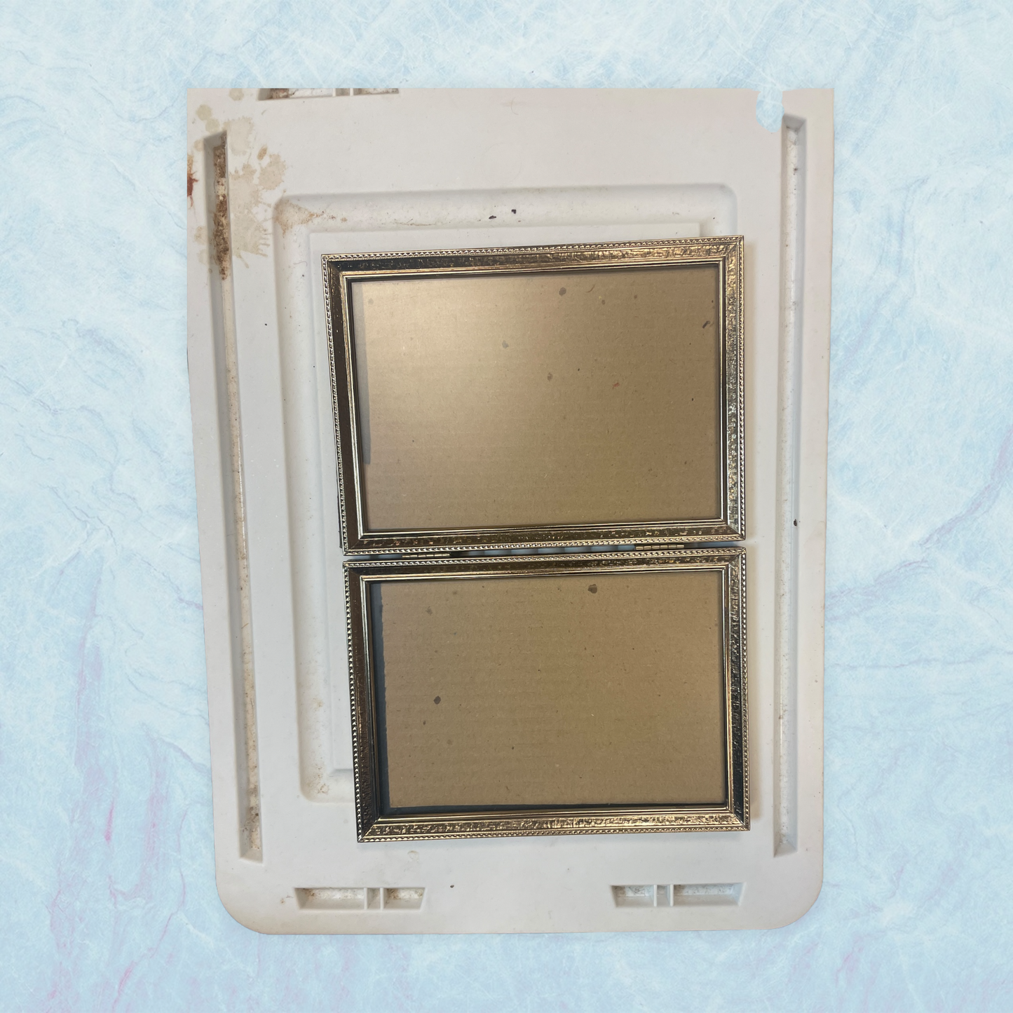 Vintage Gold Metal Bi Fold Frame for 2 - 5 x 7" Photos