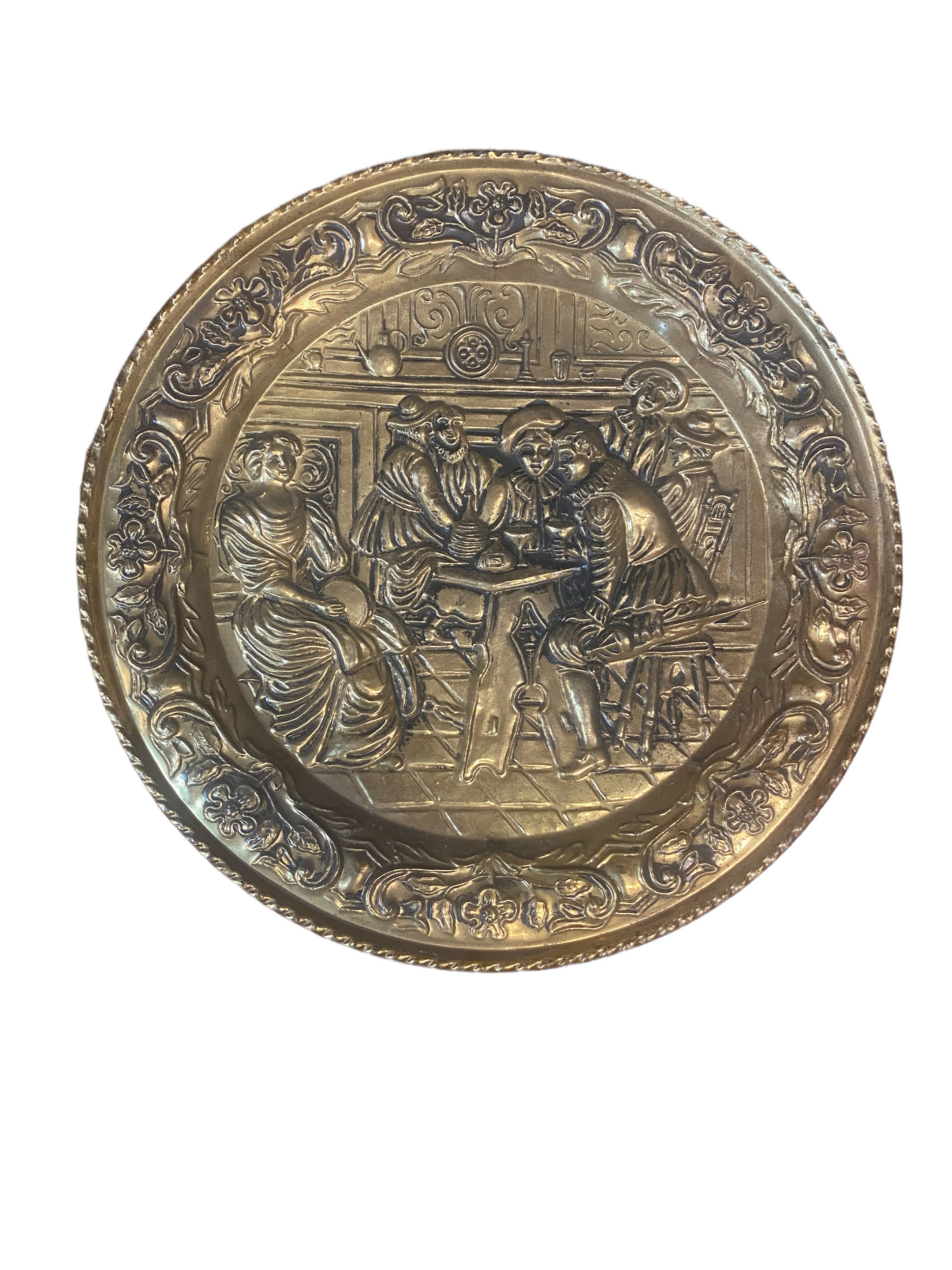 Brass colonial plate.