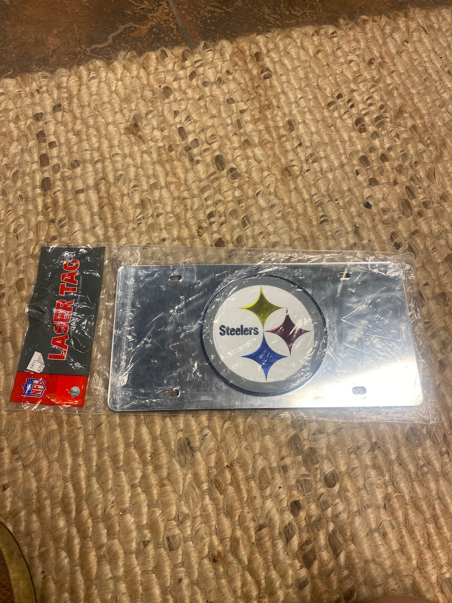 Steelers Laser Tag Car Plate Mirror