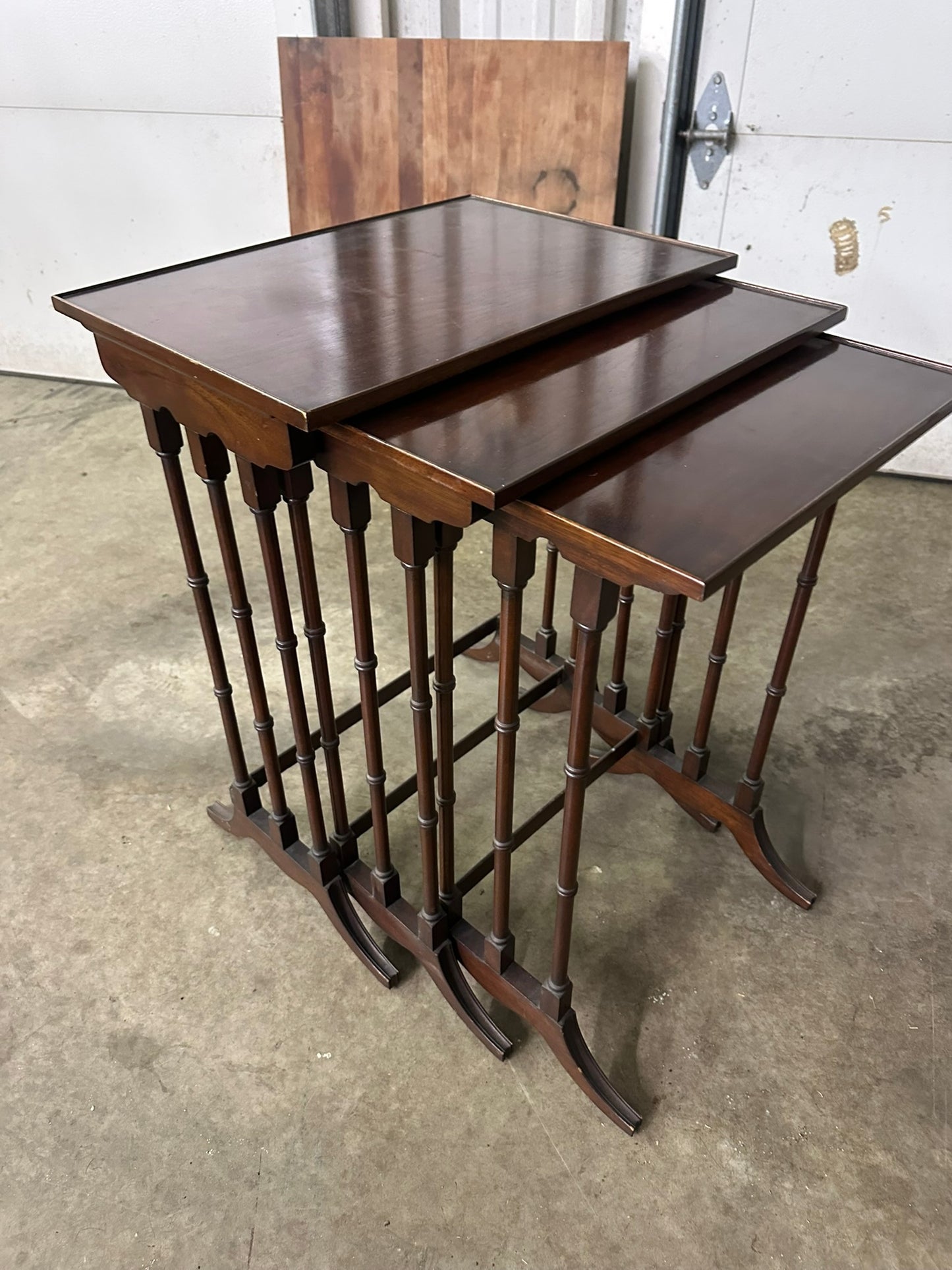 Antique Edwardian Mahogany Quartetto Nesting Tables, Set of 3