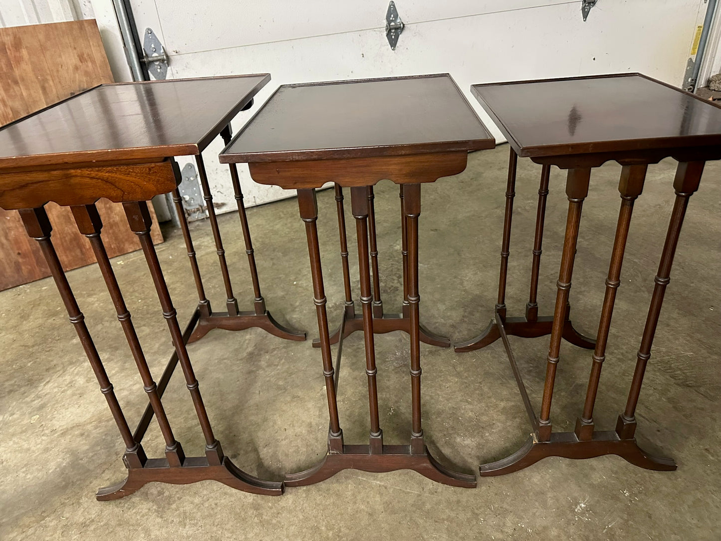 Antique Edwardian Mahogany Quartetto Nesting Tables, Set of 3