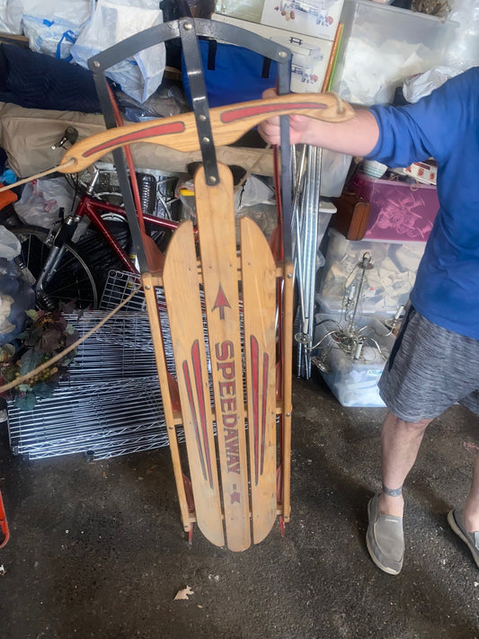 Vintage Wooden Speedaway Sled