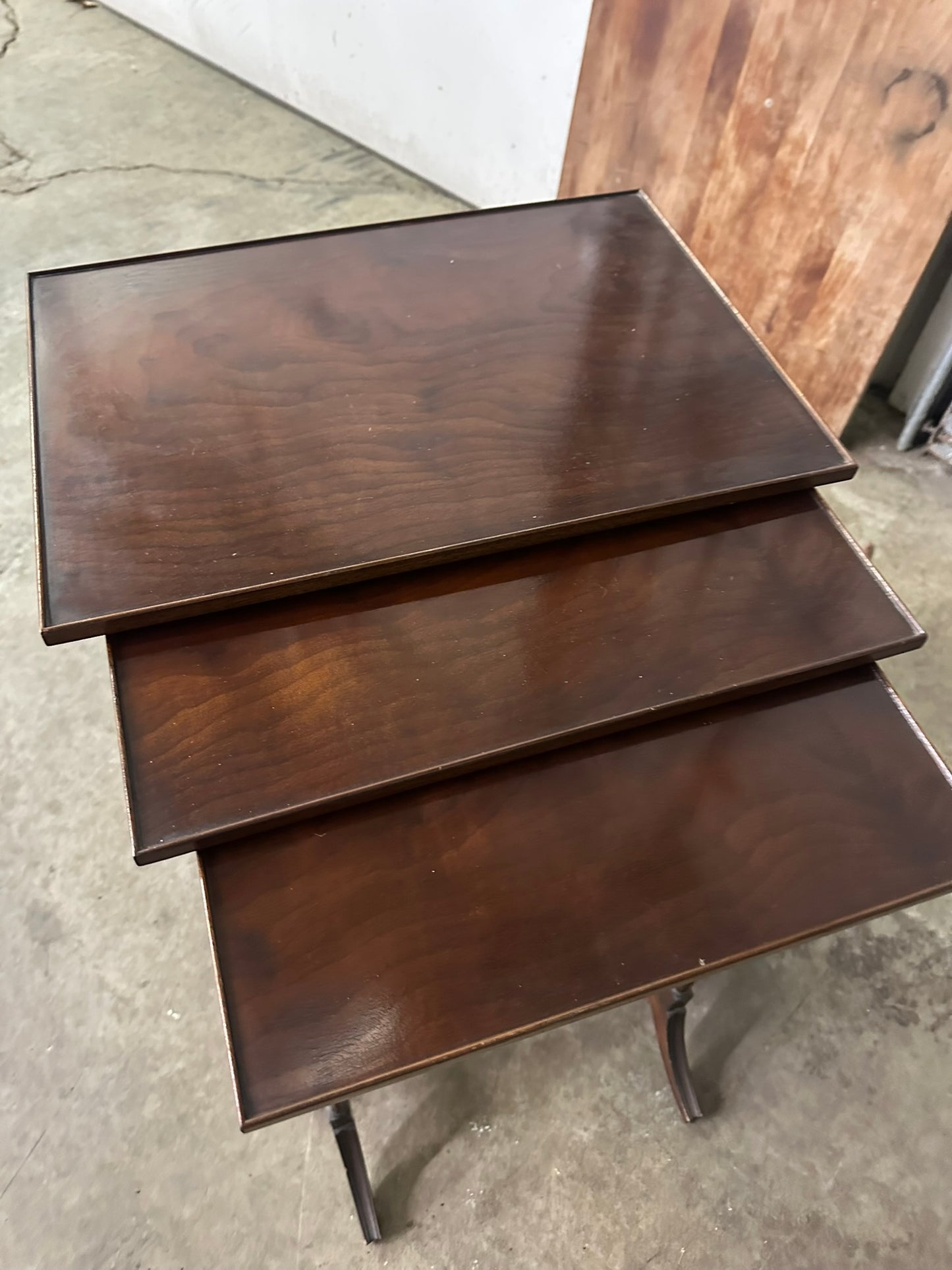 Antique Edwardian Mahogany Quartetto Nesting Tables, Set of 3
