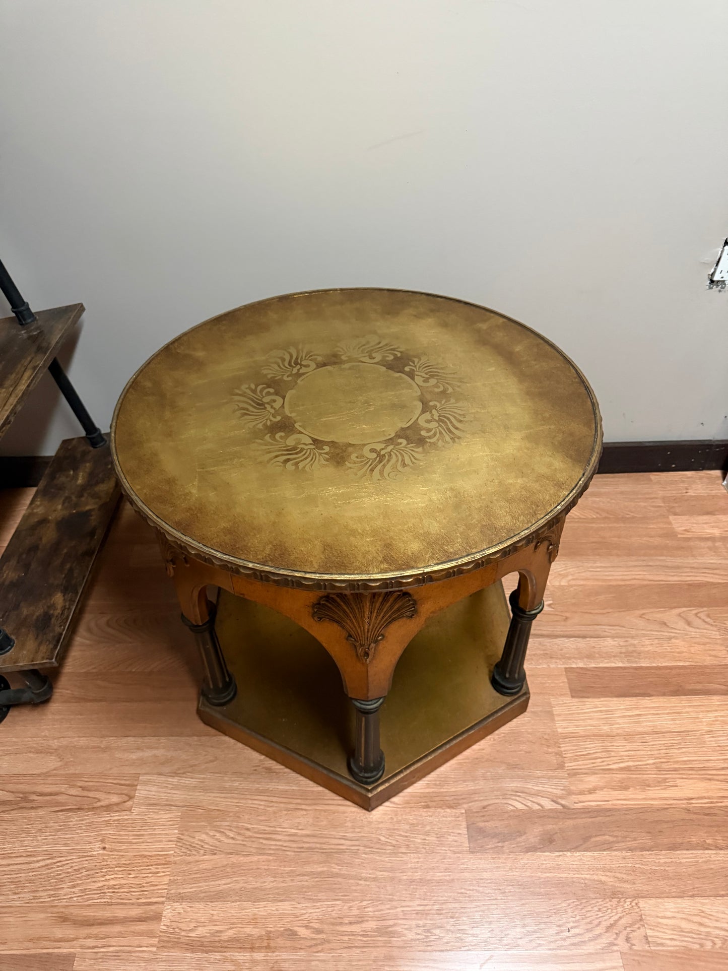 Regency Brass Gilded Glass Top Coffee Table