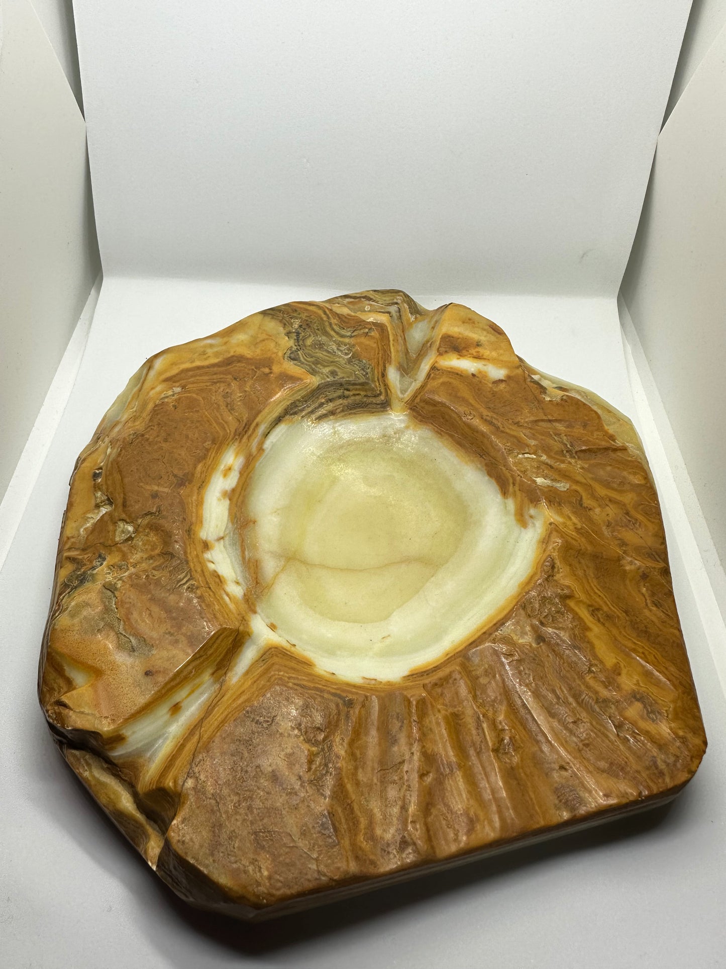 Vintage Alabaster Marble Stone Large Ashtray