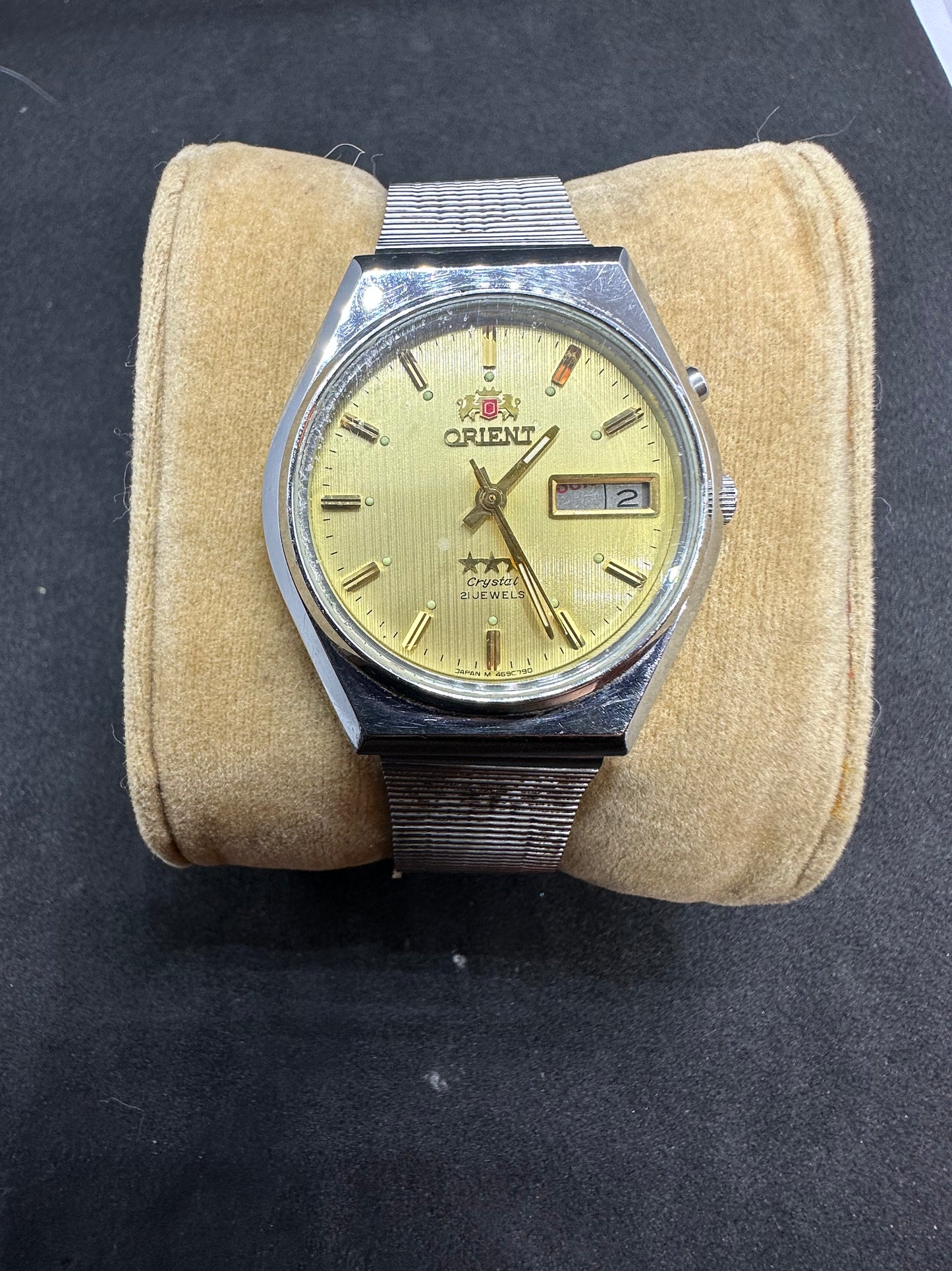 Vintage Men's Orient 21 Jewels Stainless Steel 3 Stars Water Resistant Automatic Watch OS469C790
