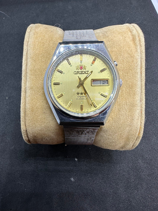 Vintage Men's Orient 21 Jewels Stainless Steel 3 Stars Water Resistant Automatic Watch OS469C790