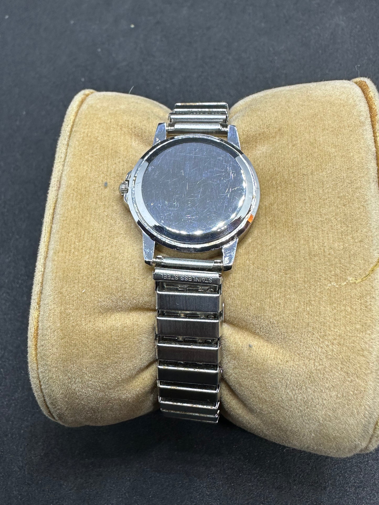 Vintage Stainless Steel Women's Quartz Analog Glow in the Dark Watch w/ Unique Hands