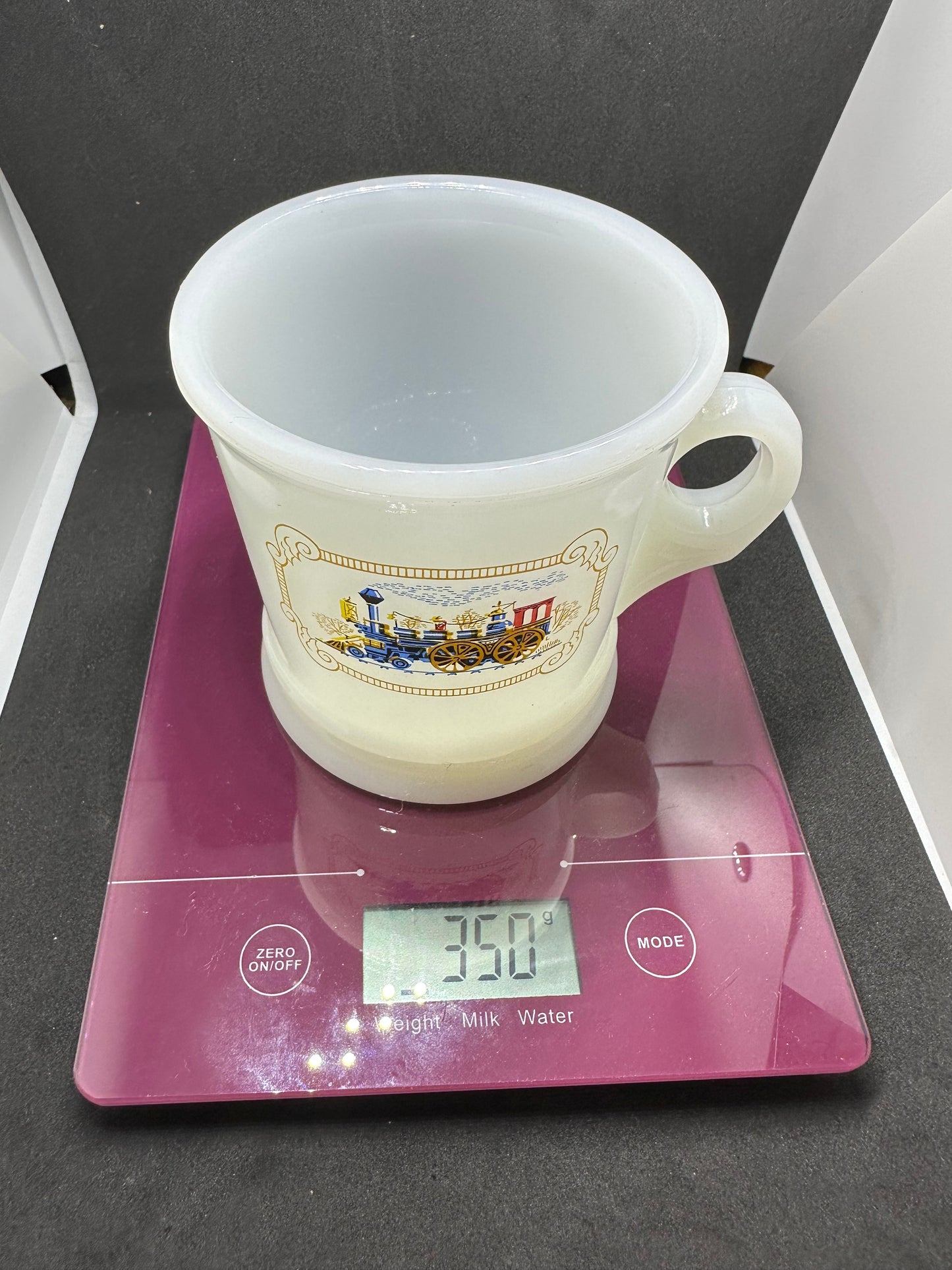 Vintage AVON Iron Horse Locomotive Train Milk Glass Shaving Mug