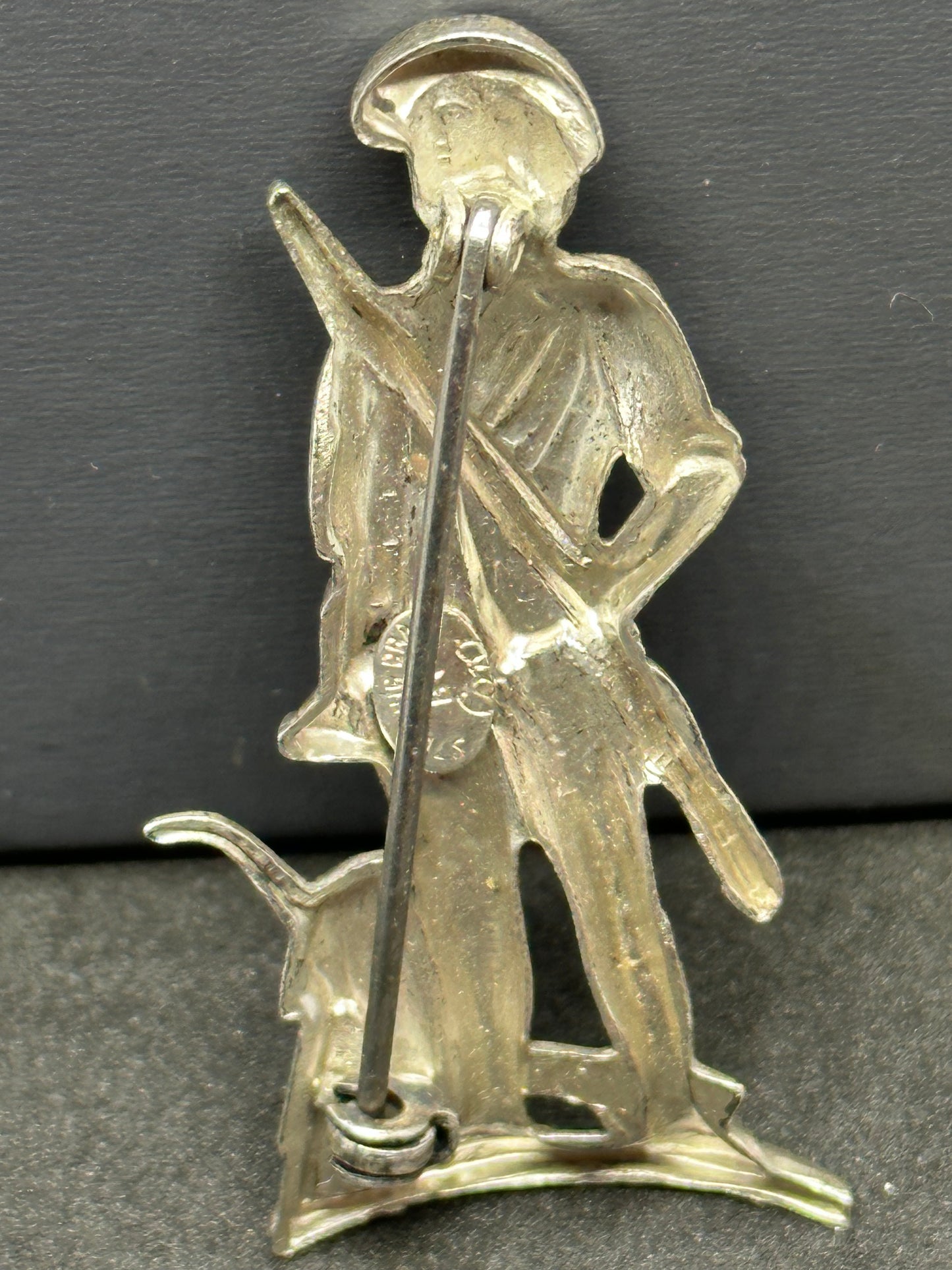 Vintage Coro Sterling Silver Minute Man "Buy Defense Stamps" Brooch Pin Signed
