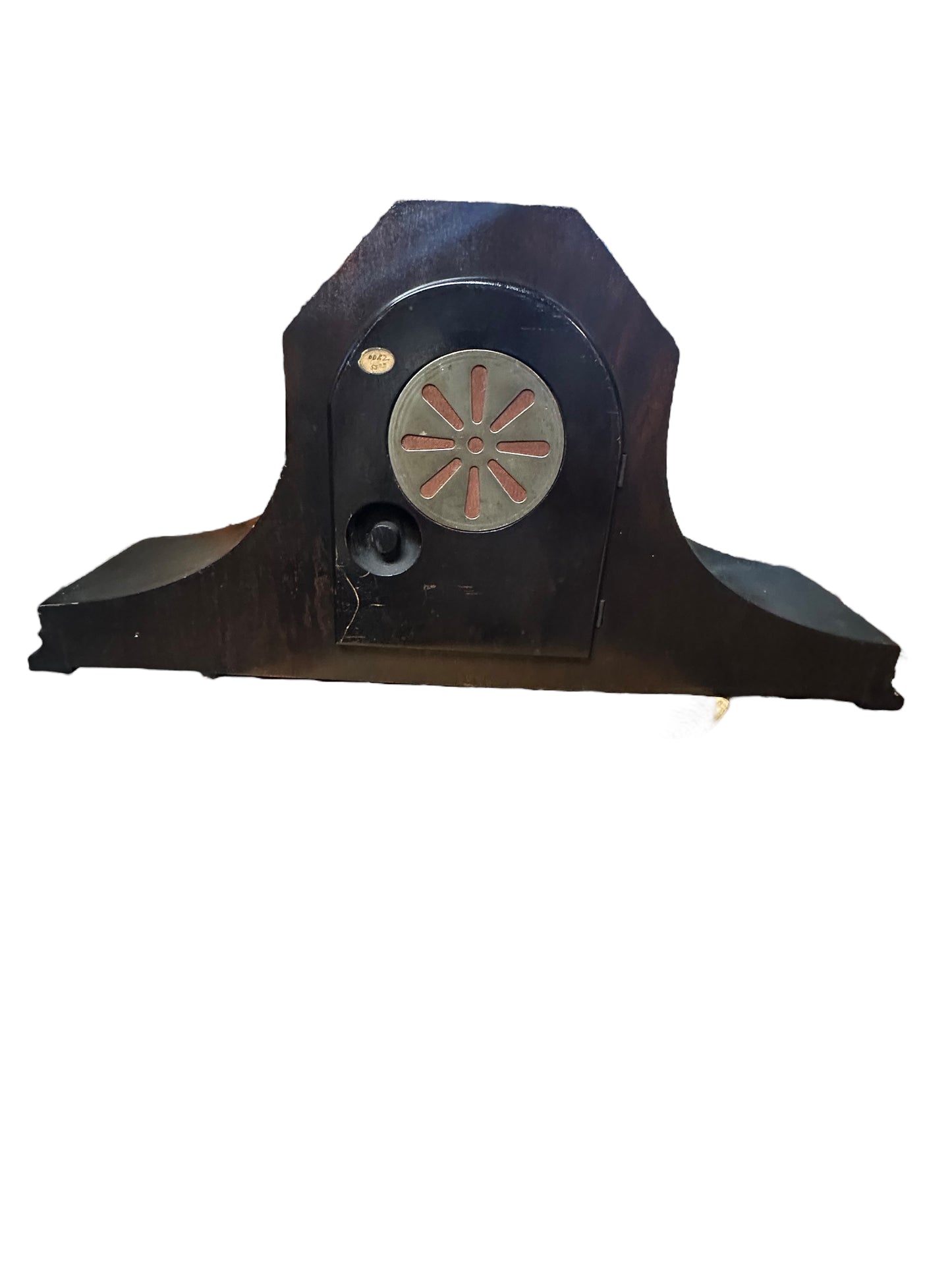 Antique, New Haven, Black, Mantel Clock, Mechanical, Key Wound, Tambor Model, 20 Inch, 1920's, WORKS