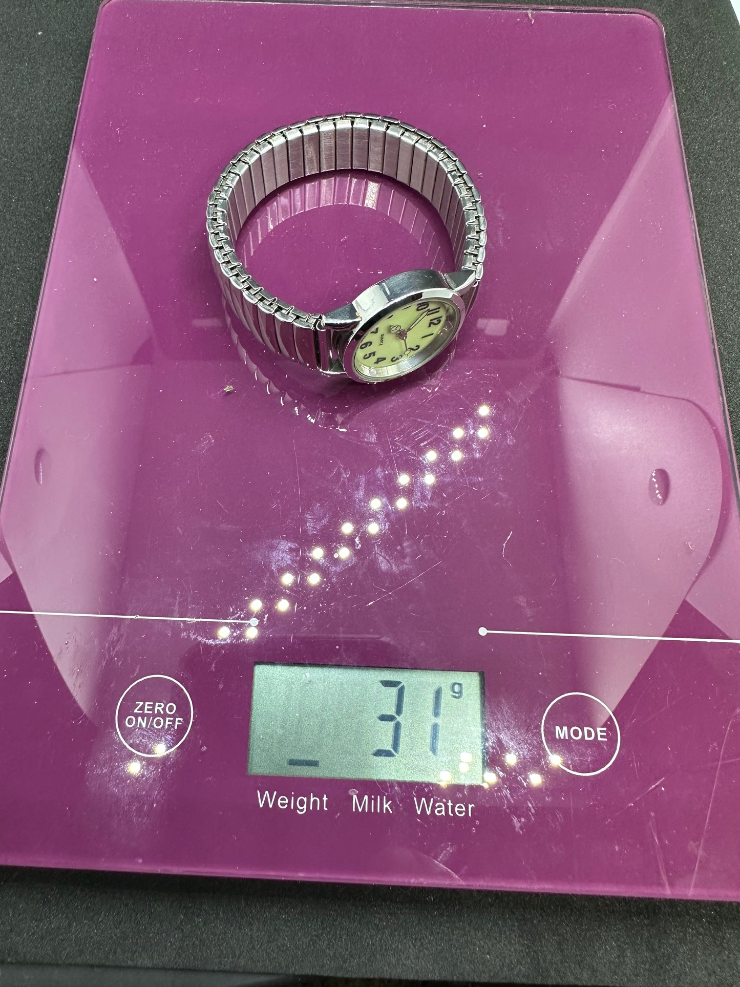 Vintage Stainless Steel Women's Quartz Analog Glow in the Dark Watch w/ Unique Hands