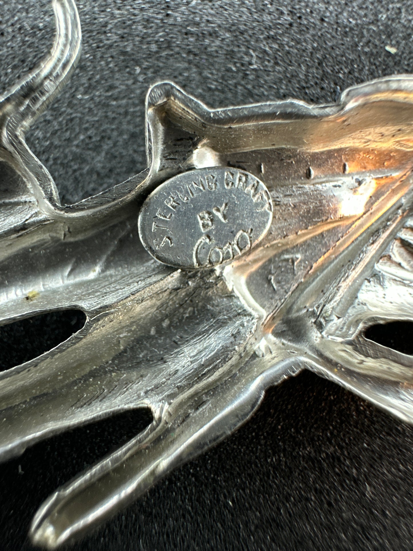 Vintage Coro Sterling Silver Minute Man "Buy Defense Stamps" Brooch Pin Signed