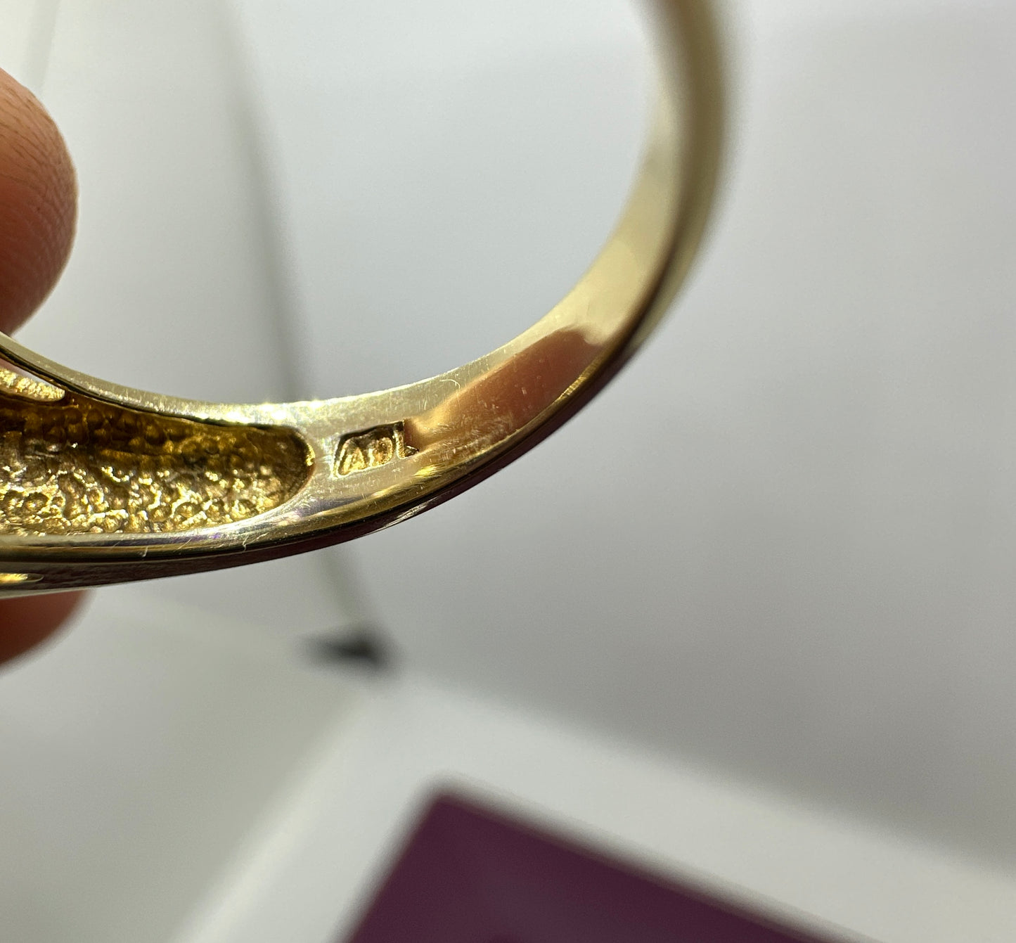 Vintage Estate 14K Yellow Gold Oval Cut Amethyst & Diamonds Ring Size 6.75 February Birthstone