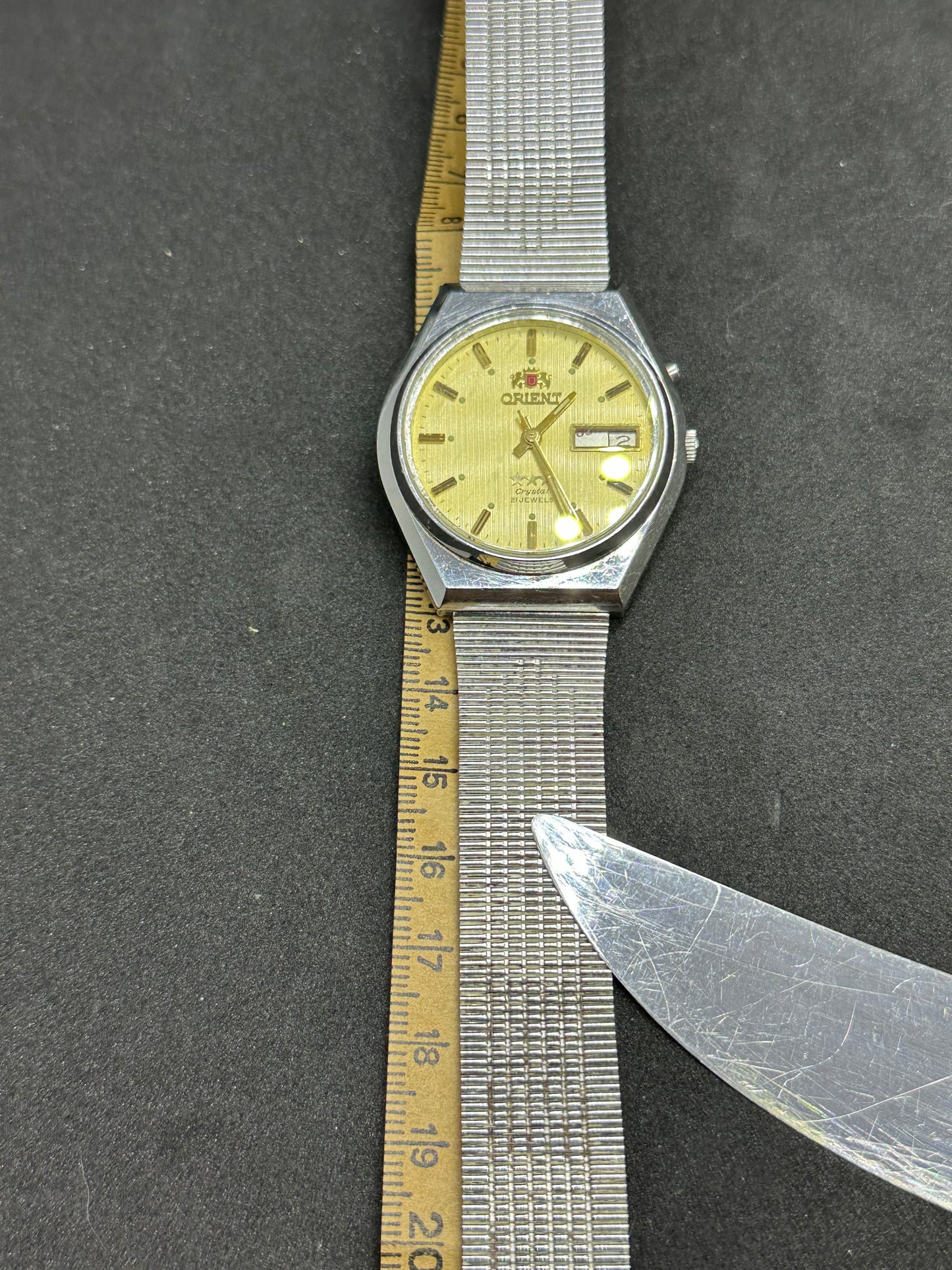 Vintage Men's Orient 21 Jewels Stainless Steel 3 Stars Water Resistant Automatic Watch OS469C790