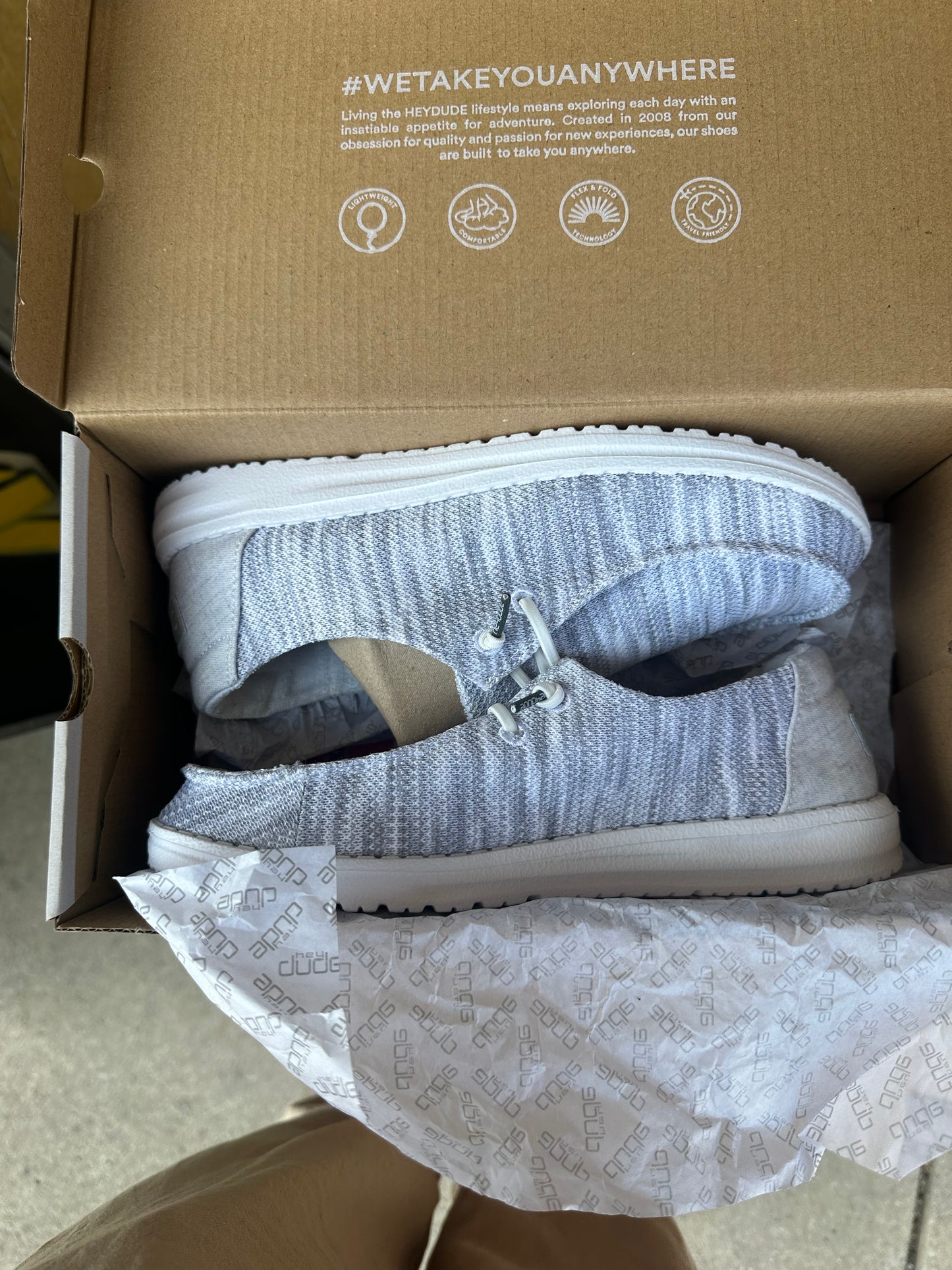 **BRAND NEW** HEYDUDE Wendy Sox Glacier Grey Women's Size 7