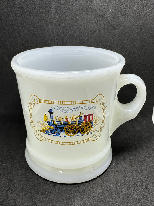 Vintage AVON Iron Horse Locomotive Train Milk Glass Shaving Mug