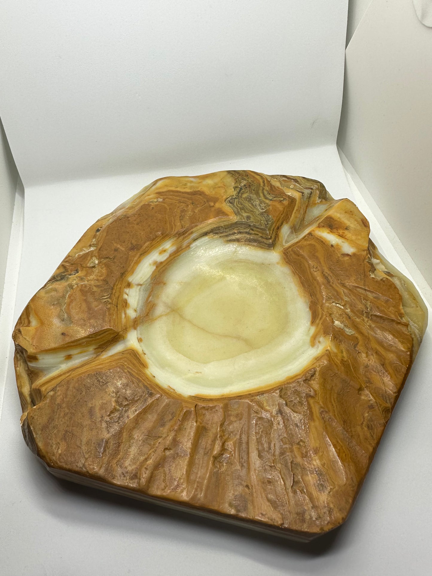 Vintage Alabaster Marble Stone Large Ashtray