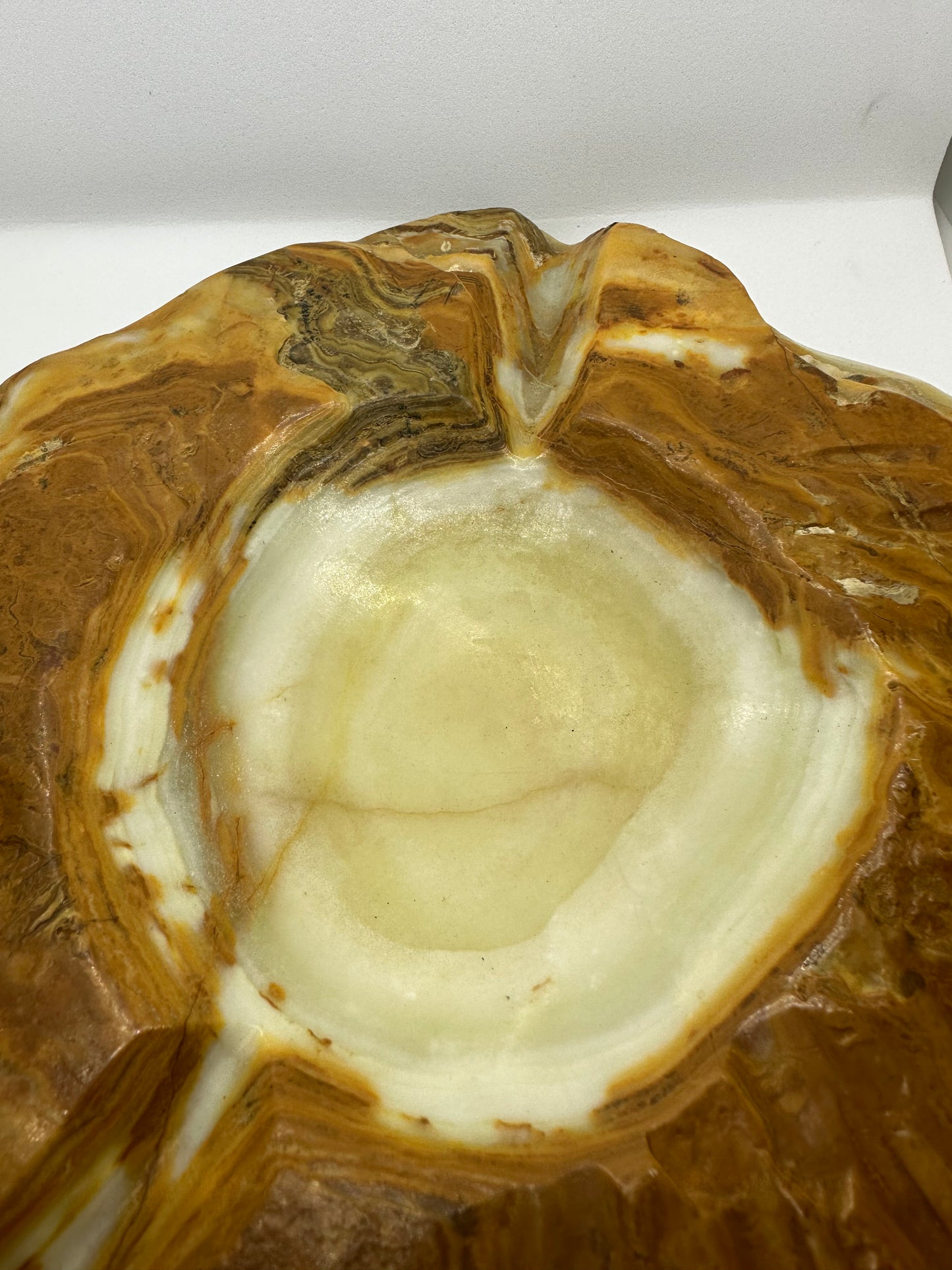 Vintage Alabaster Marble Stone Large Ashtray