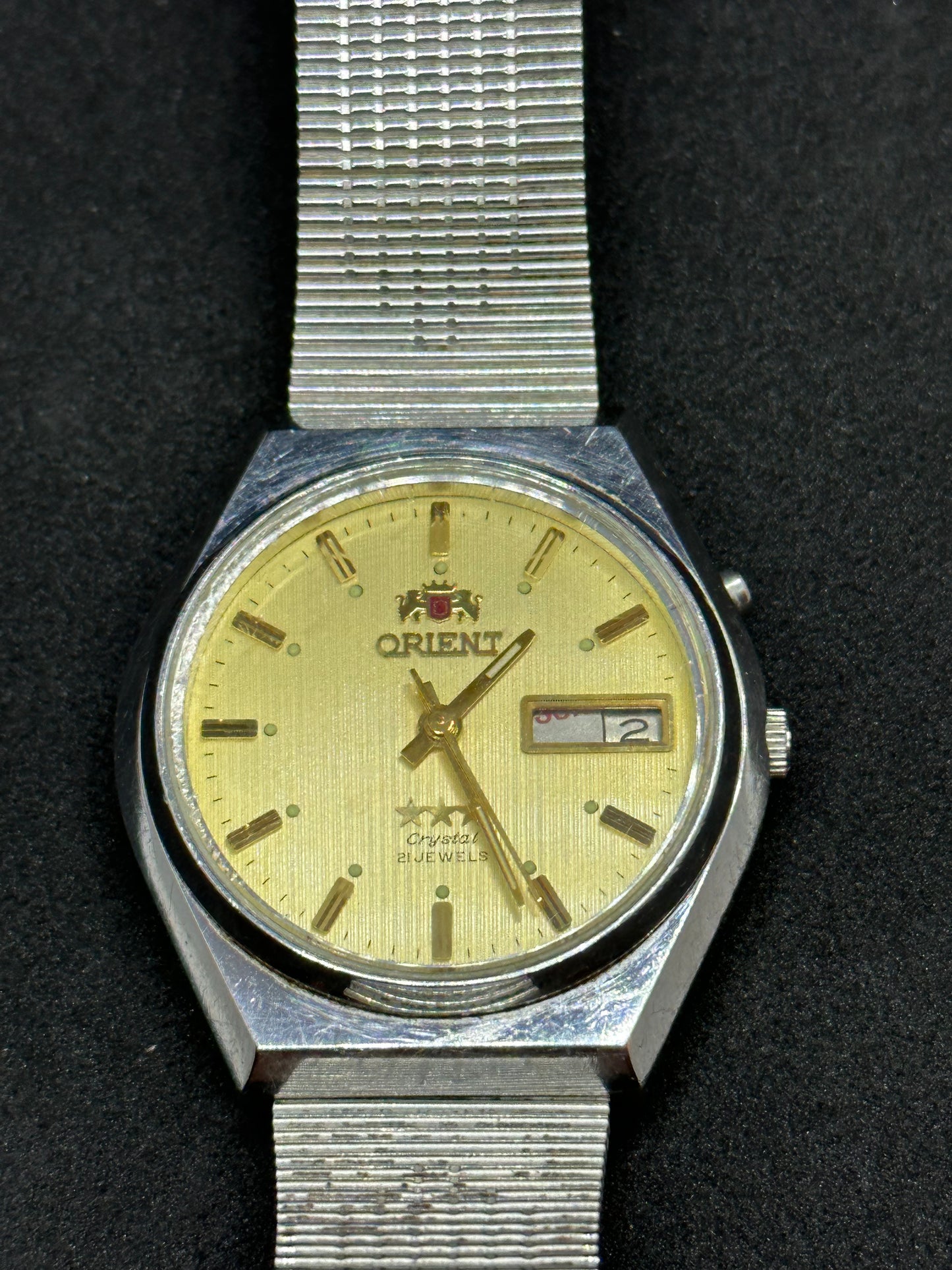 Vintage Men's Orient 21 Jewels Stainless Steel 3 Stars Water Resistant Automatic Watch OS469C790