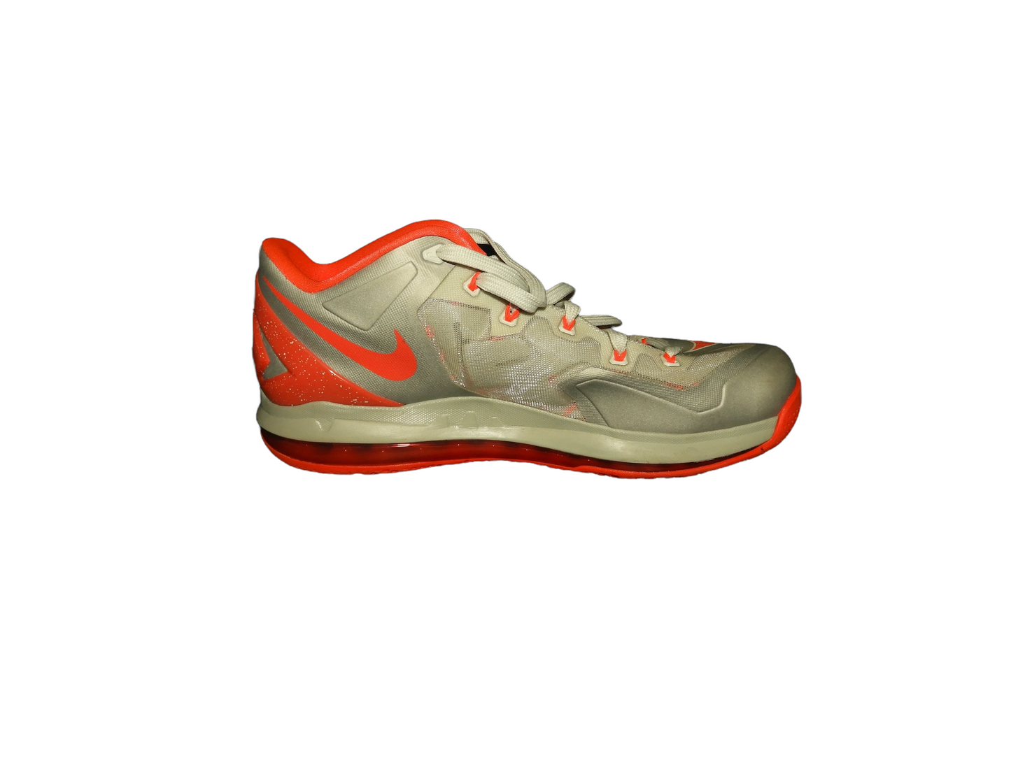 Nike LeBron 11 Low Laser Crimson 642849 001 Gray-Red Size-10.5