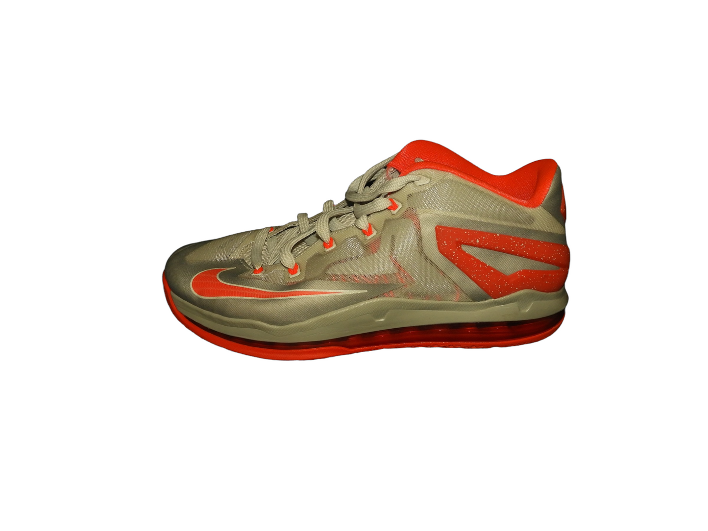 Nike LeBron 11 Low Laser Crimson 642849 001 Gray-Red Size-10.5