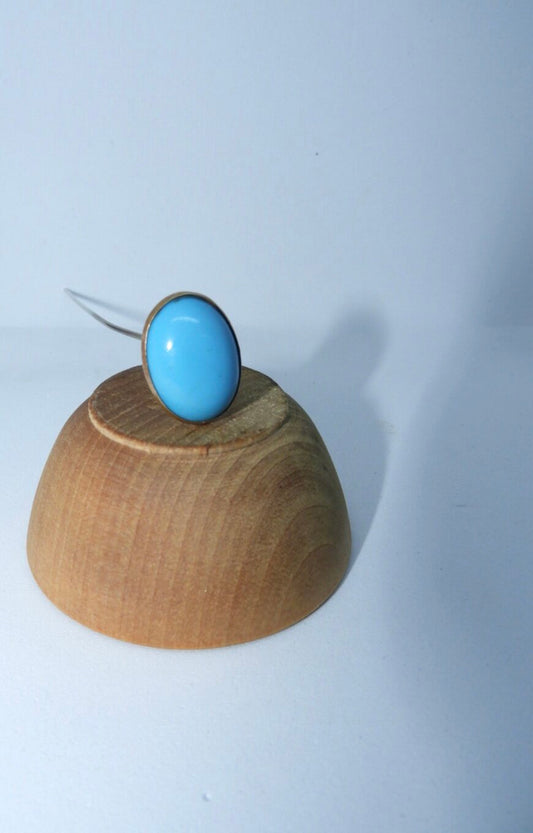 Antique Victorian Sterling Silver Turquoise Hat Pin