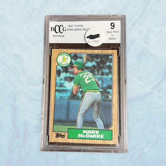 1987 Topps Mark McGwire #366 Rookie RC BCCG 9 MINT Oakland Athletics