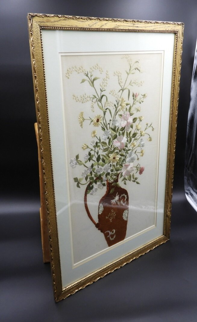 Vintage Embroidered Floral Piece
