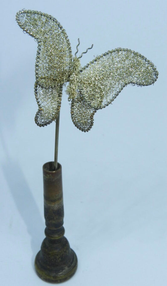 Antique Victorian Hat Pin w/ Butterfly on Spring