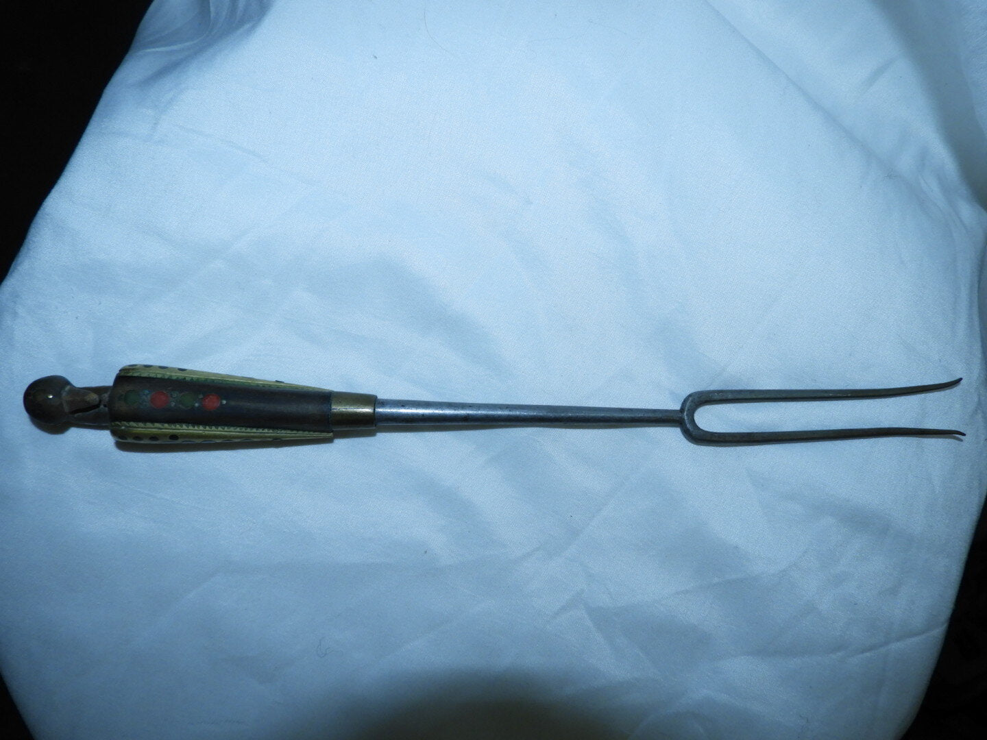 Vintage 1950's Alfred Haddad Jezzine Knife & Roasting Fork Set w/ Phoenix Motifs
