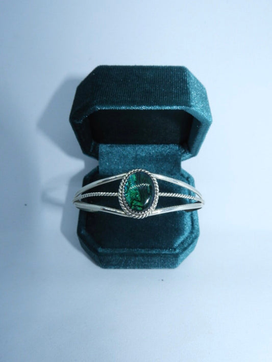 Vintage Native American NAKAI Navajo Abalone Sterling Silver .925 Bracelet