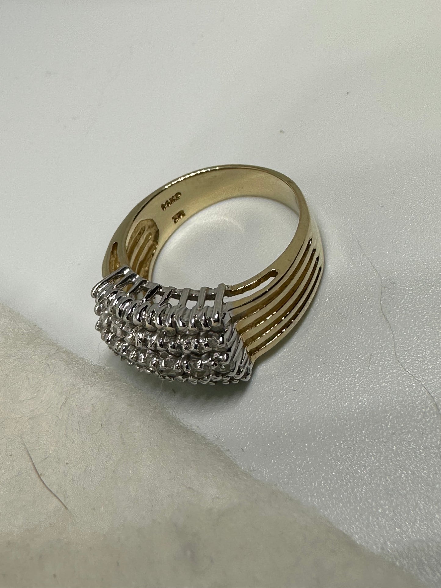 Vintage 14kt Yellow Gold Diamond Ring Size 6.5