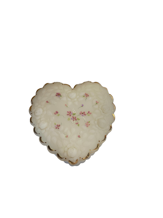 Fenton Heart Shaped Trinket Box
