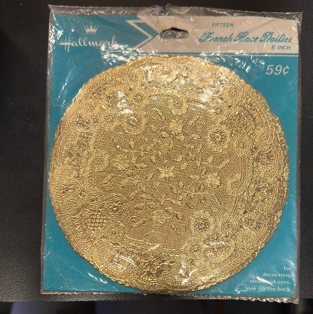 Vintage Hallmark 5 Inch Gold Doilies - 15 count