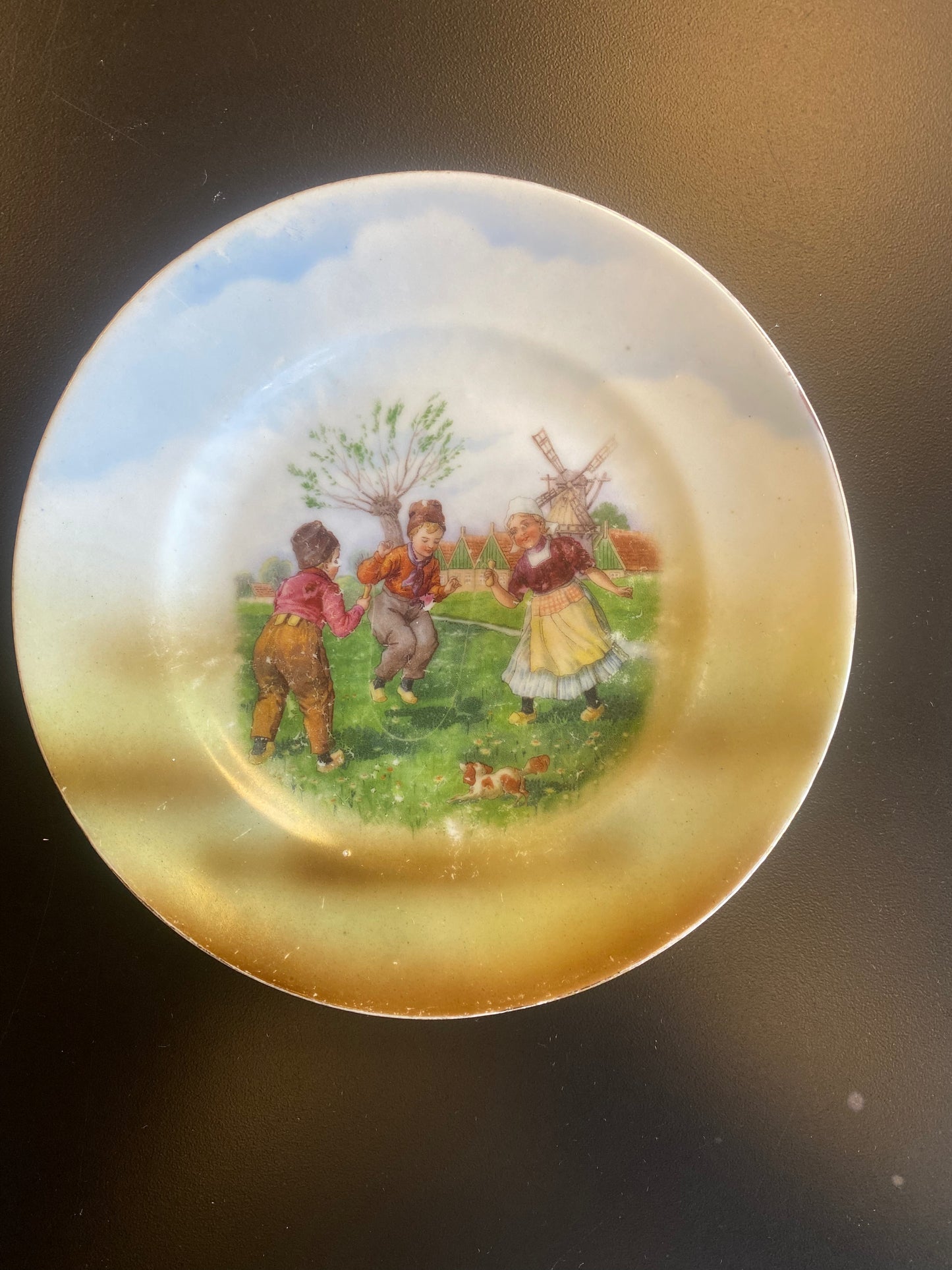 Rare Dessert Sandwich Plate Dutch Scene.