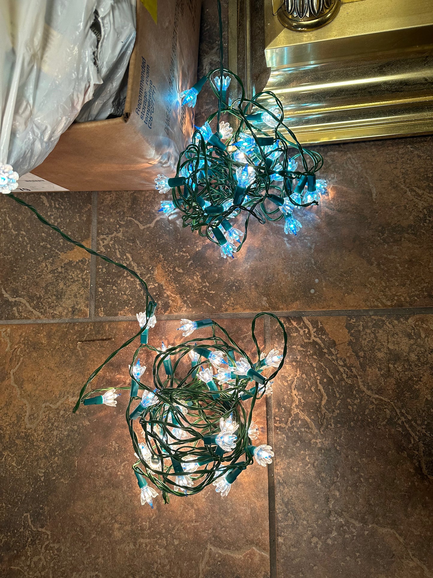 Vintage Christmas Holiday String Lights w/ Plastic Reflectors