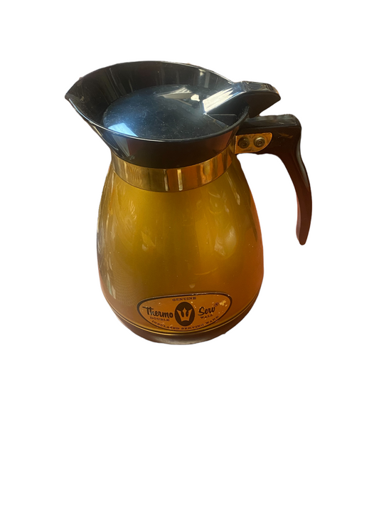 Vintage West Bend Thermo Serv Insulated Carafe 6 Cup Server Hot or Cold Gold USA