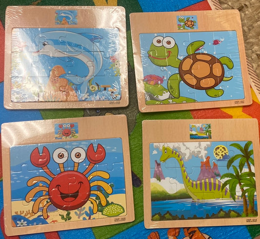 Children’s 4-pack Sea Animals Wooden Puzzles