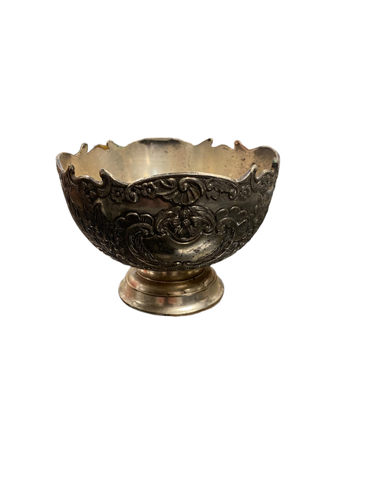 Vintage F.B Rogers Monteith Silver Plate Bowl Ornate Pedestal Candy Dish