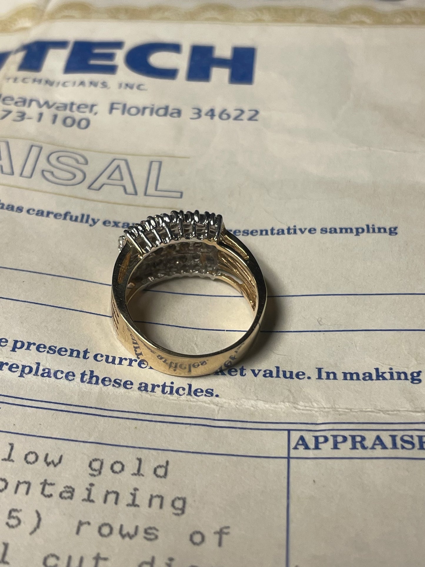 Vintage 14kt Yellow Gold Diamond Ring Size 6.5