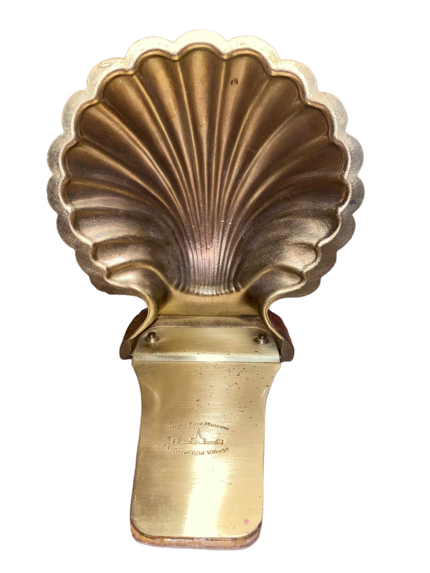 Baldwin Brass Shell Bookends w/ Henry Ford Museum & Greenfield Village Engraving