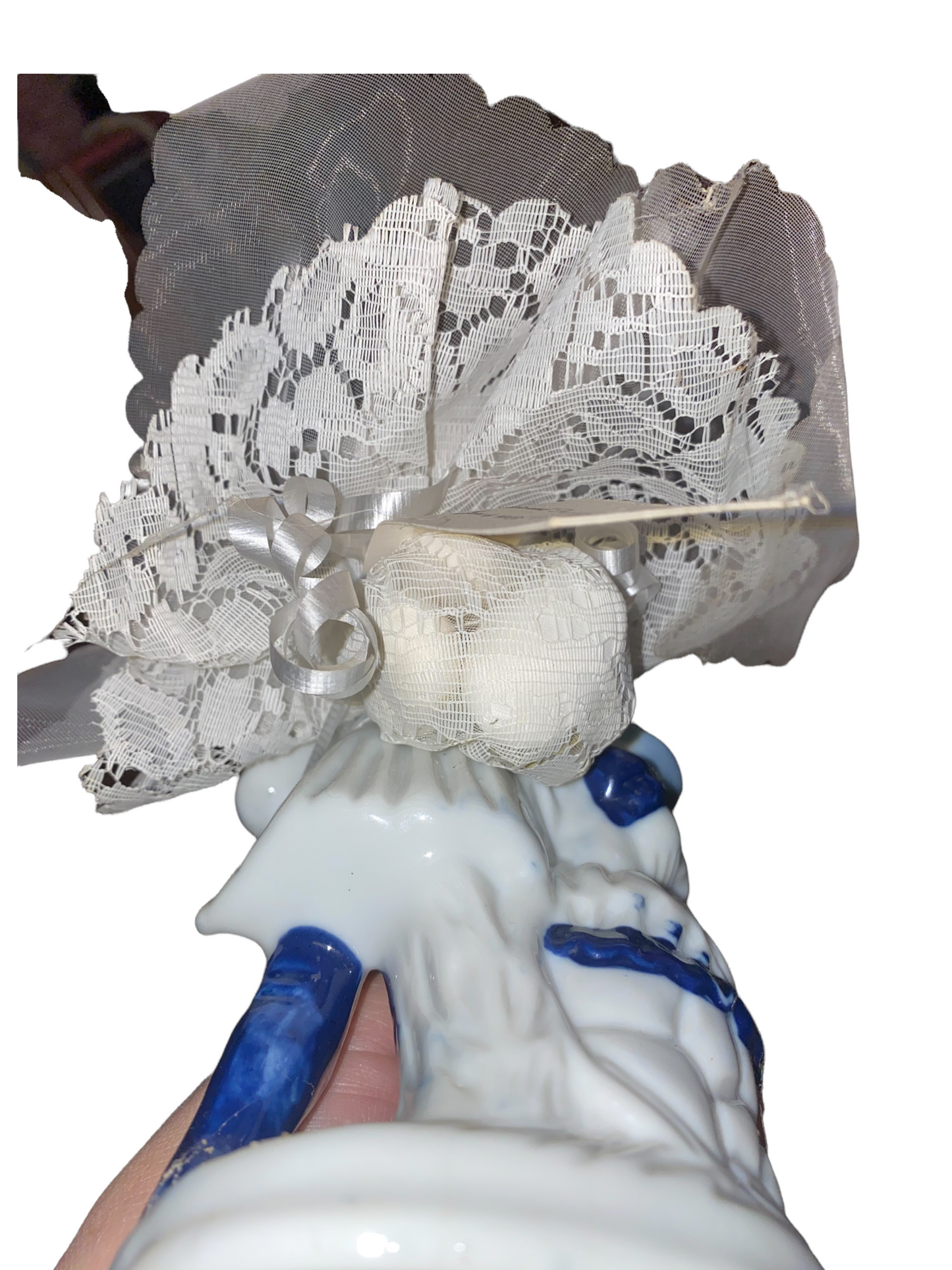 Vintage Victorian Colonial Period Courting Couple Blue and White Figurine