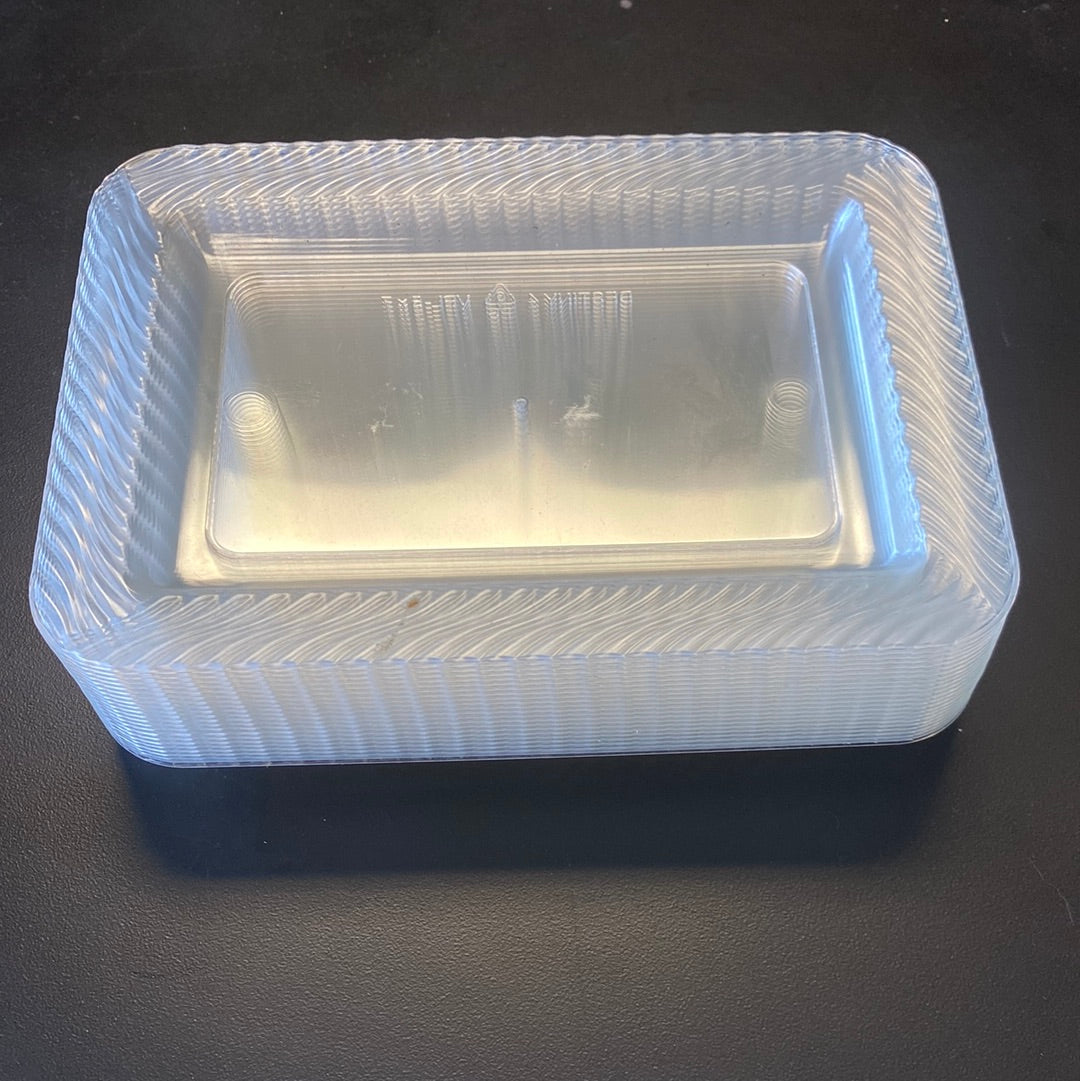 Party Essentials Deluxe Quality Hard Plastic 5 x 7-Inch Rectangular Appetizer Plates, Clear, 24 Count