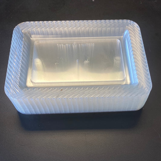 Party Essentials Deluxe Quality Hard Plastic 5 x 7-Inch Rectangular Appetizer Plates, Clear, 24 Count