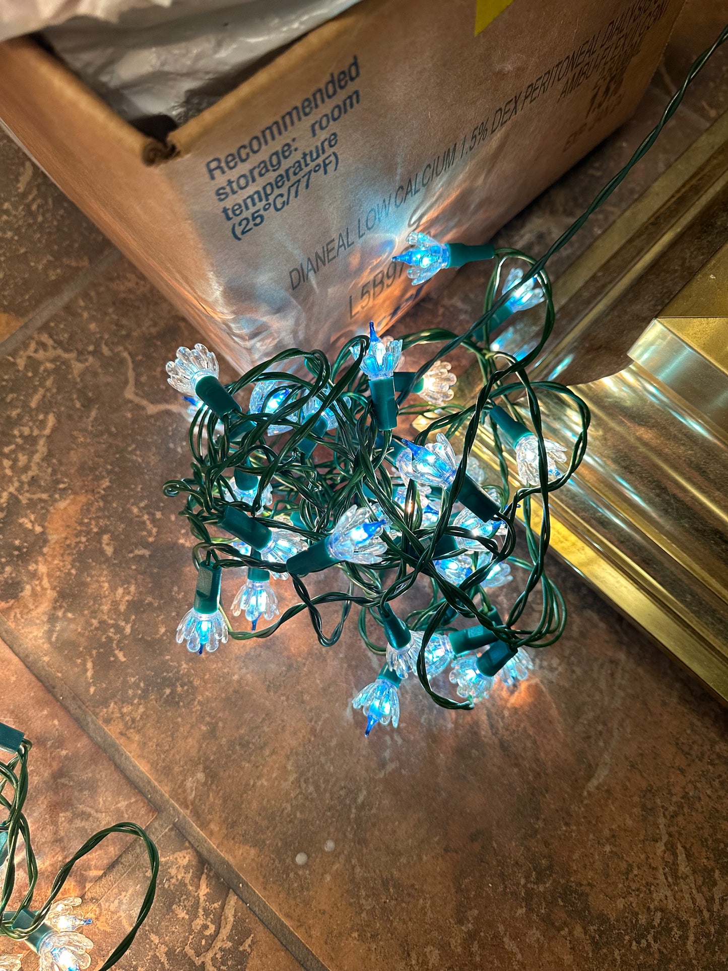 Vintage Christmas Holiday String Lights w/ Plastic Reflectors