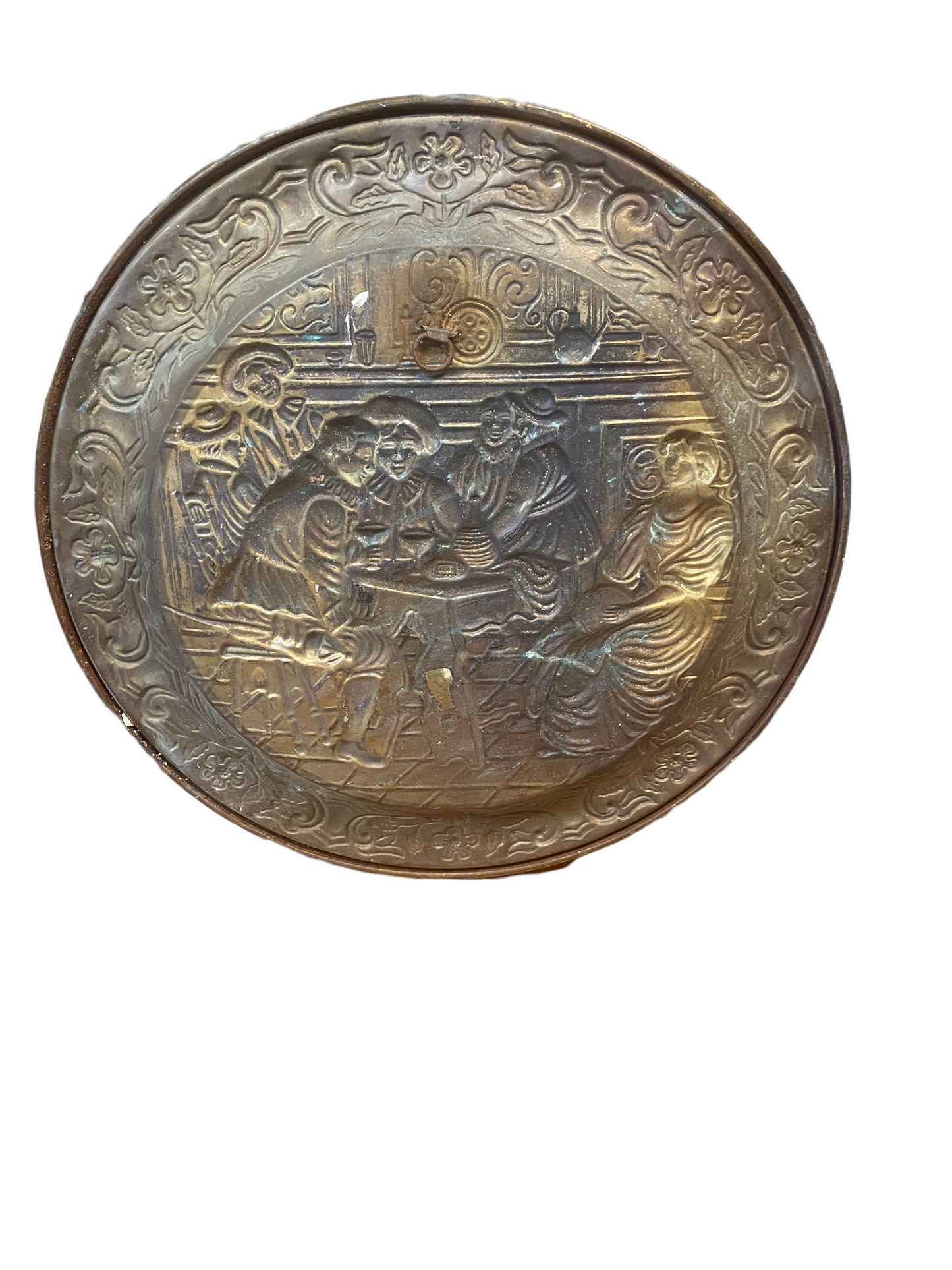 Brass colonial plate.